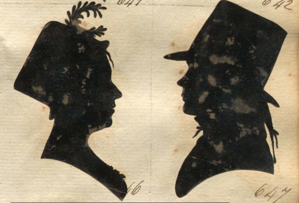 Silueta antigua recortada con tijeras — arte de siluetas del siglo XVIII